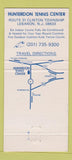 Matchbook Cover - Hunterdon Tennis Center Clinton Township NJ 30 Strike