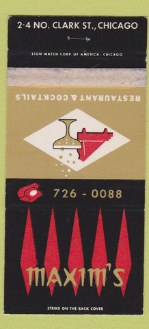 Matchbook Cover - Maxim's Chicago IL WEAR 30 Strike