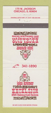 Matchbook Cover - John Kremer Excelsior Restaurant Chicago IL 30 Strike