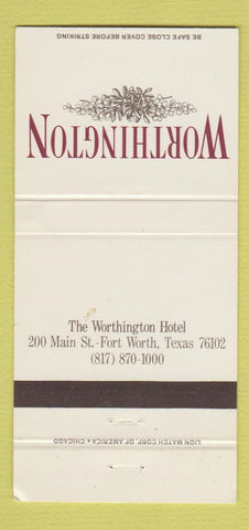 Matchbook Cover - Worthington Fort Worth TX WEAR 30 Strike