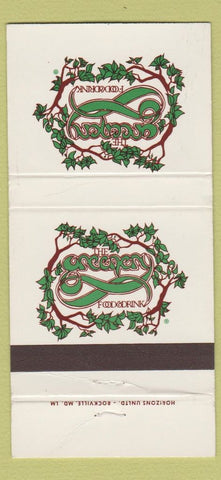 Matchbook Cover - Greenery Restaurant Washington DC Newport RI WEAR 30 Strike