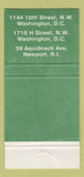Matchbook Cover - Greenery Restaurant Washington DC Newport RI WEAR 30 Strike