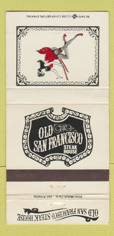 Matchbook Cover - Old San Francisco Houston Dallas Austin TX WORN 30 Strike