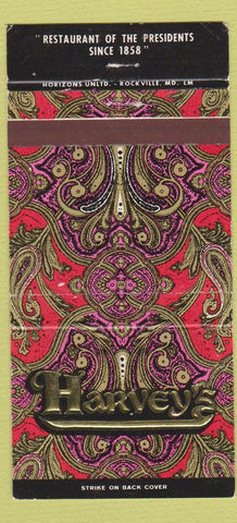 Matchbook Cover - Harvey's Restaurant Washington DC 30 Strike