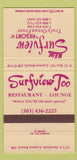 Matchbook Cover - Surfview Too Restaurant Cannon Beach OR 30 Strike