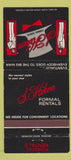 Matchbook Cover - S Hiken Formal Rental WEAR 30 Strike