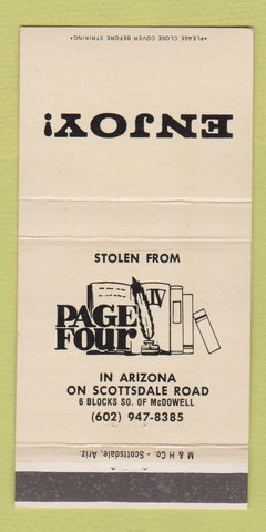 Matchbook Cover - Page Four Scottsdale AZ 30 Strike