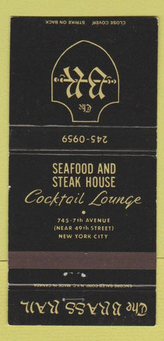 Matchbook Cover - Brass Rail New York City 30 Strike