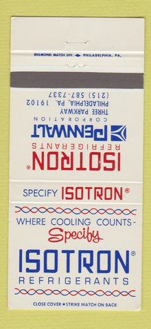 Matchbook Cover - Isotron Refrigerants Philadelphia PA 30 Strike