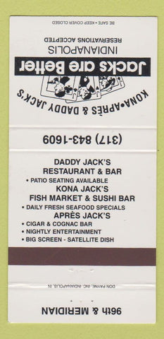 Matchbook Cover - Jacks Are Better Indinapolis IN 30 Strike