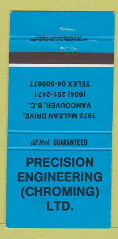 Matchbook Cover - Precision Engineering Vancouver BC WEAR 30 Strike