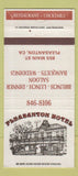 Matchbook Cover - Pleasanton Hotel CA 30 Strike