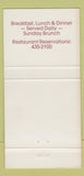 Matchbook Cover - Robin's Restaurant Burnsville MN 30 Strike