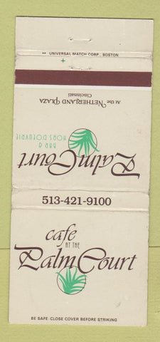 Matchbook Cover - Palm Court Cincinnati OH Netherland Plaza WEAR 30 Strike