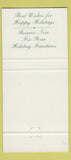 Matchbook Cover - Benjamin's Taunton MA 30 Strike