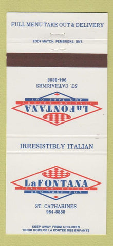 Matchbook Cover - LaFontana Italian Restaurant St Catharines ON 30 Strike