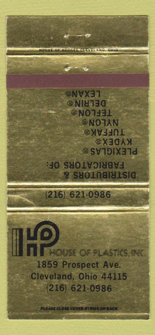 Matchbook Cover - House of Plastics Cleveland OH WEAR GOLD 30 Strike