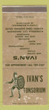 Matchbook Cover - Ivan's Tonsorium Salon Englewood Denver Colorado 30 Strike