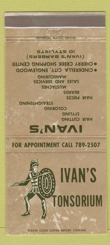 Matchbook Cover - Ivan's Tonsorium Salon Englewood Denver Colorado 30 Strike