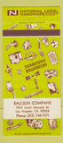 Matchbook Cover - National Lock Ballsun Los Angeles CA 30 Strike