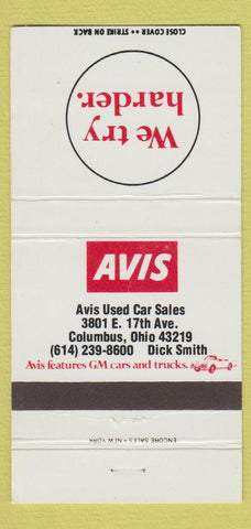 Matchbook Cover - Avis Car Rentals Columbus OH WEAR 30 Strike