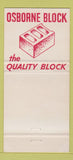 Matchbook Cover - Osborne Concrete Mentor OH 30 Strike