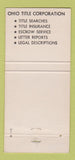 Matchbook Cover - Ohio Title Corp OH 30 Strike