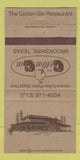 Matchbook Cover - Cotton Gin Restaurant Brookshire TX 30 Strike