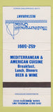 Matchbook Cover - Mediterranean Cruise Restaurant Eagan MN WEAR 30 Strike