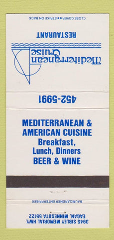 Matchbook Cover - Mediterranean Cruise Restaurant Eagan MN WEAR 30 Strike