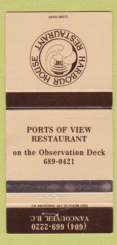 Matchbook Cover - Harbour House Restaurant Vancouver BC WEAR 30 Strike