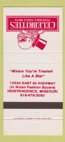 Matchbook Cover - Celebrities Restaurant Independence MO 30 Strike
