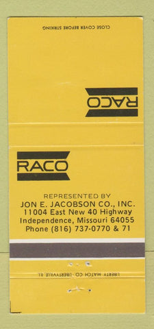 Matchbook Cover - RACO Jon Jacobson Independence MO 30 Strike