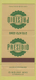 Matchbook Cover - Presidio San Antonio TX 30 Strike