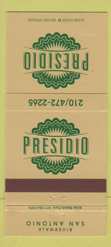 Matchbook Cover - Presidio San Antonio TX 30 Strike
