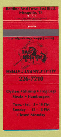 Matchbook Cover - Catfish Cove Mesquite TX 30 Strike