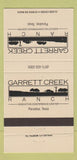 Matchbook Cover - Garrett Creek Ranch Paradise TX 30 Strike