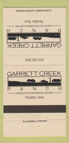 Matchbook Cover - Garrett Creek Ranch Paradise TX 30 Strike
