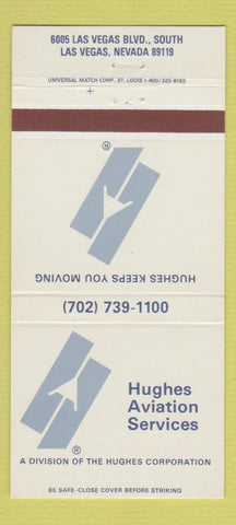 Matchbook Cover - Hughes Aviation Services Planes Las Vegas NV 30 Strike