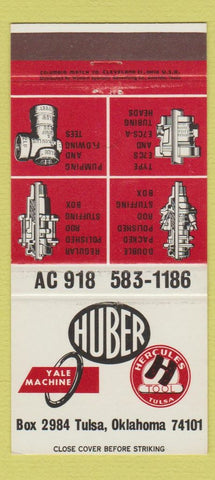 Matchbook Cover - Huber Yale Machine Hercules Tools Tulsa OK 30 Strike