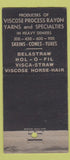Matchbook Cover - Hartford Rayon Yarns Rocky Hill CT WORN 30 Stick