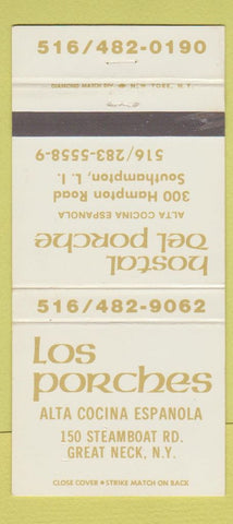 Matchbook Cover - Los Porches Great Neck NY Southampton LI 30 Strike