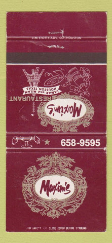 Matchbook Cover - Maxim's French Restaurant Houston TX WORN 30 Strike