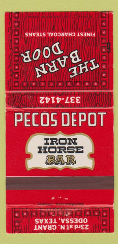 Matchbook Cover - Barn Door Steaks Odessa TX 30 Strike