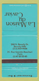 Matchbook Cover - La Maison du Caviar Paris Beverly Hills 30 Strike