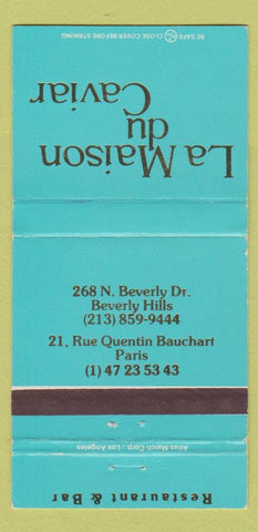 Matchbook Cover - La Maison du Caviar Paris Beverly Hills 30 Strike