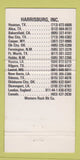 Matchbook Cover - HarrisburgOil Drilling Pumps Houston TX 30 Strike