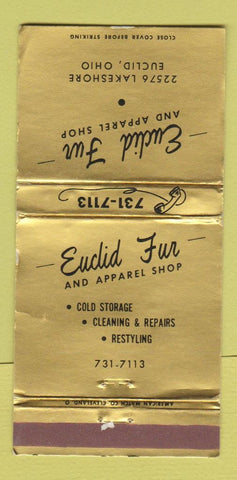 Matchbook Cover - Euclid Fur Euclid OH WEAR 30 Strike