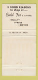 Matchbook Cover - Euclid Fur Euclid OH WEAR 30 Strike