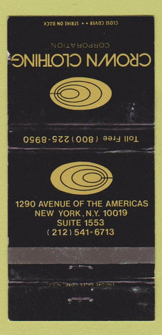Matchbook Cover - Crown Clothing New York City WEAR 30 Strike